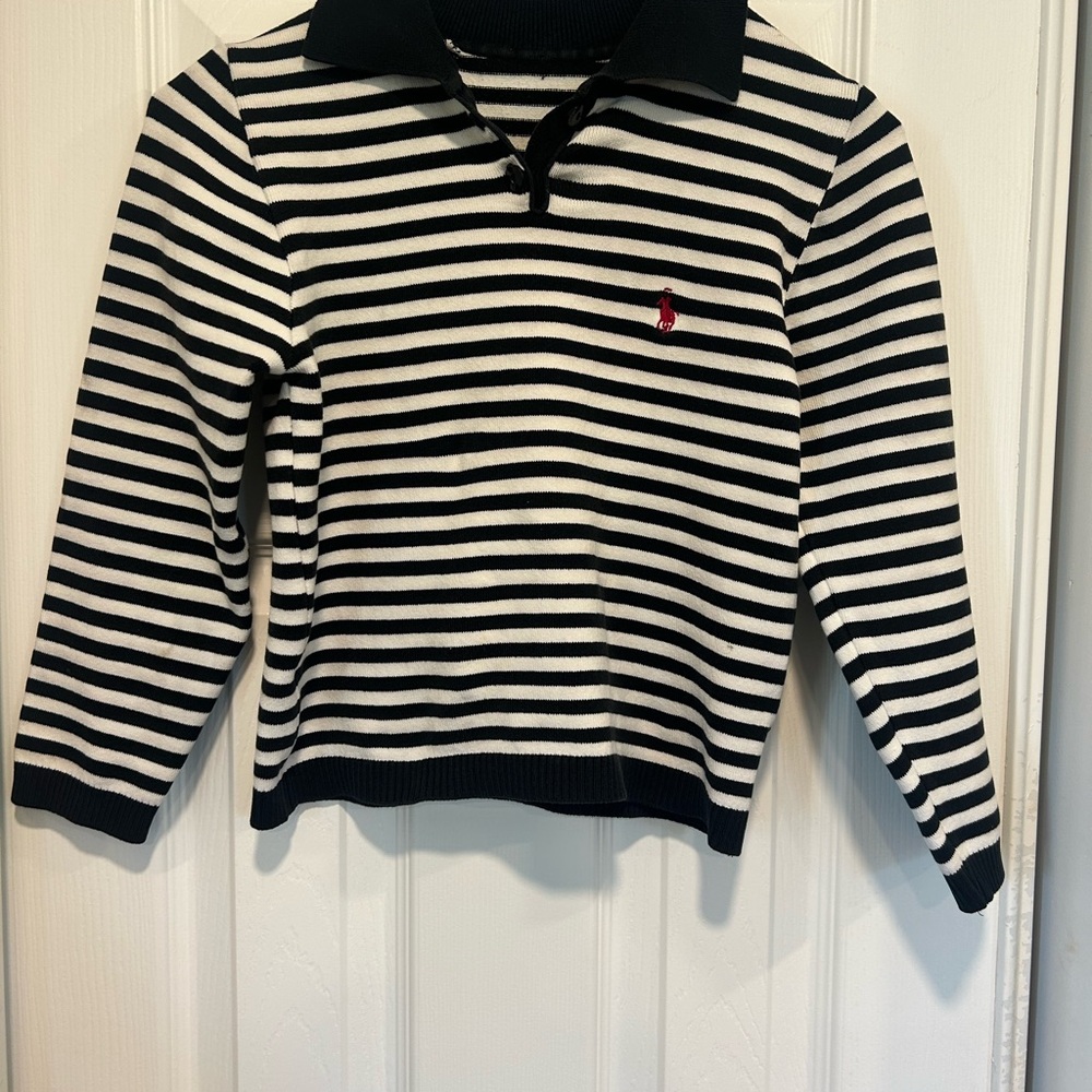 Polo by Ralph Lauren Black and White Striped Polo‎ Shirt